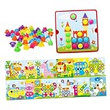 AMSLSIU Pilznagel Puzzle Bastelset zum Farbabgleich für Kinder – Fördert Kreativität und Für Fantasie mit sicherem Mosaik Steckspiel – Lernspielzeug für Kleinkinder