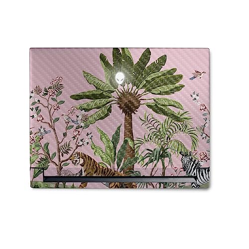 Image of MightySkins Carbon Fiber Skin Compatible with Alienware M18 R1 (2023) Full Wrap Kit - Chinoiserie Jungle | Protective, Durable Textured Carbon Fiber Finish | Easy to Apply | Made in The USA