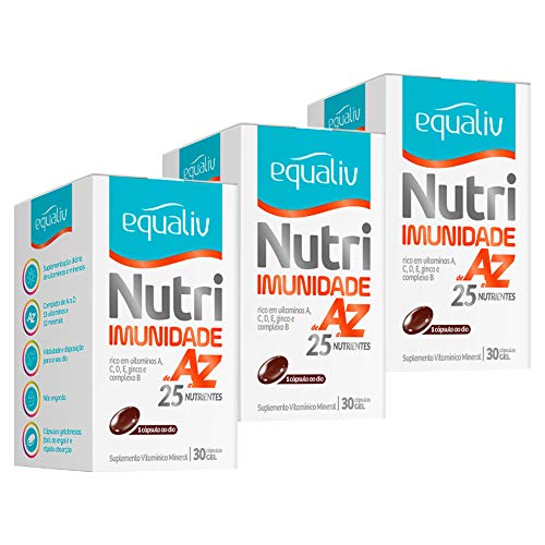 Nutri Imunidade A-Z - 3 unidades de 30 Cápsulas - Equaliv