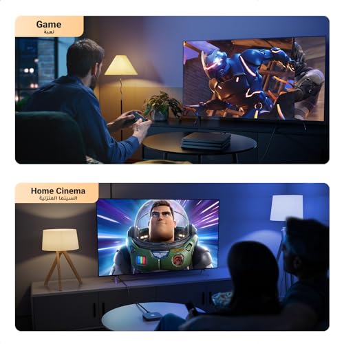 كابل HDMI 2.1 مضفر بطول مترين بدقة 8K UHD 48Gbps يدعم دقة عند 60 هرتز و4K 120 وخاصية eARC والمدى الديناميكي العالي بتقنية دولبي فيجن لبلاي ستيشن 4وPS4 5 مشغل DVD)