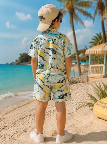 Image of superminis Boys Coordinated Set With Printed Rayon /Cotton Shirt and Shorts