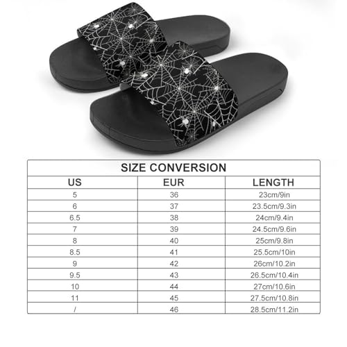 Halloween Spider Web Black Night Womens Slide Sandals Non Slip Summer House Slippers for Girls Slip-on Flip Flops2