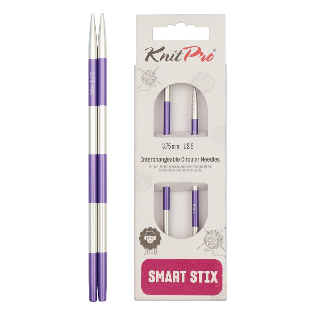 KnitPro Smartstix Interchangeable Circular Needles 4" (10cm) | 3.75mm