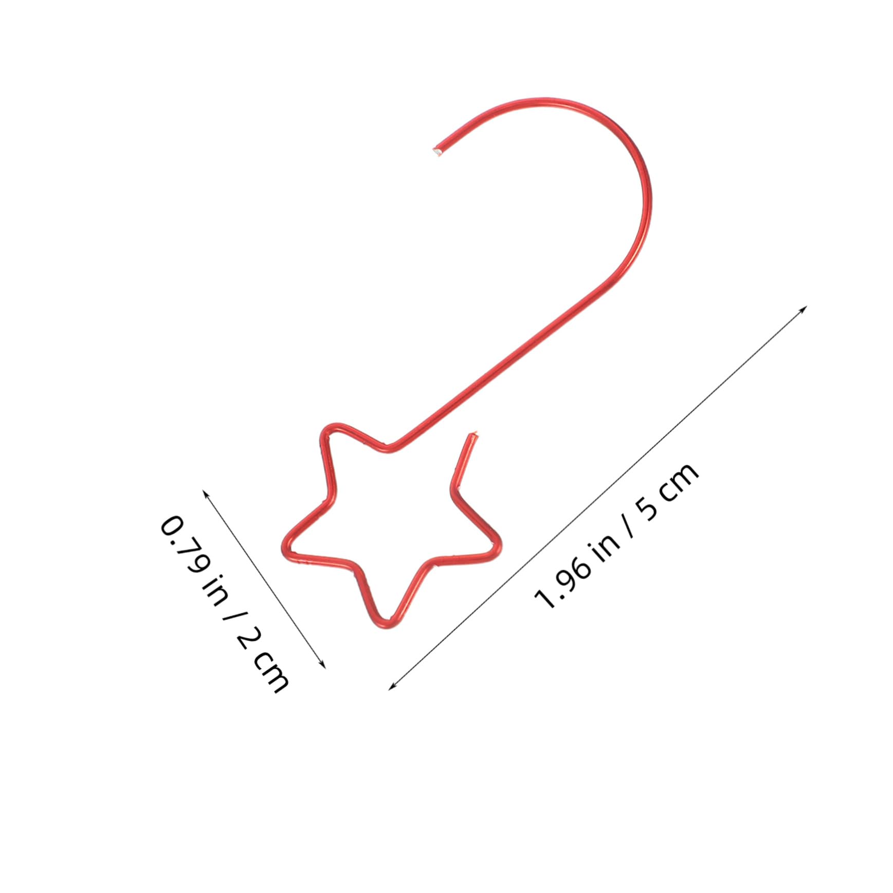 TOPPERFUN -Pointed Star Hook Hangers Star Ornament Hanger Hooks Ornament Hook for Tree Star Shaped Hooks Festival Ornament Hooks Decorative Star Hooks Red Plastic and Gold-Plated Wire