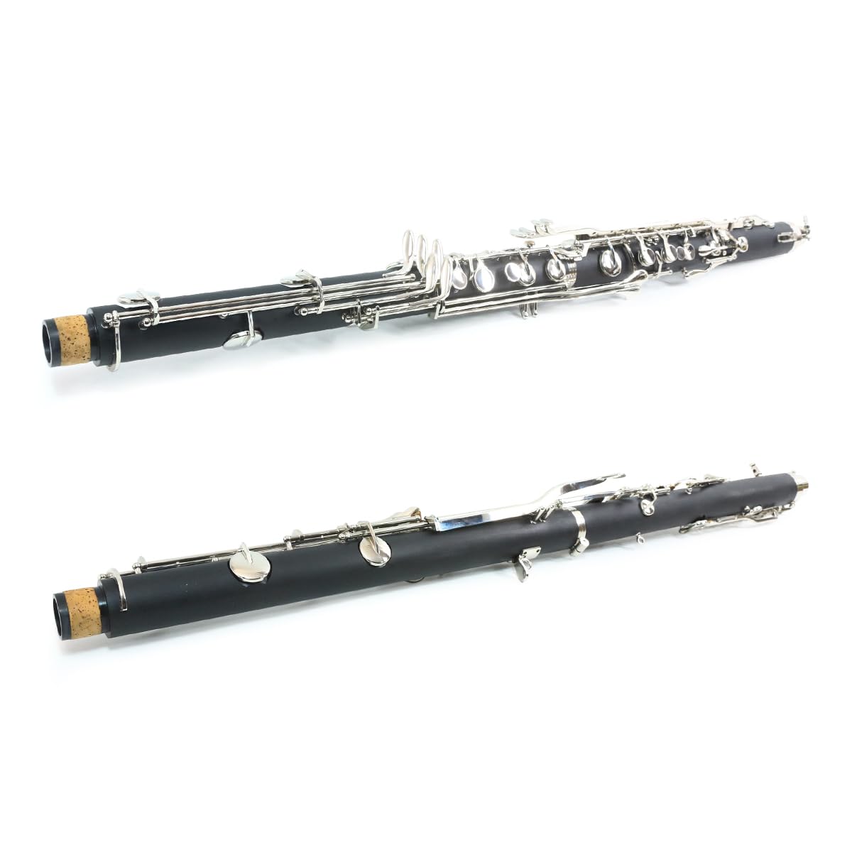 Yinfente Kit per clarinetto basso professionale in ABS per principianti, con chiavi placcate argento, kit di pulizia, guanti e grasso per sughero