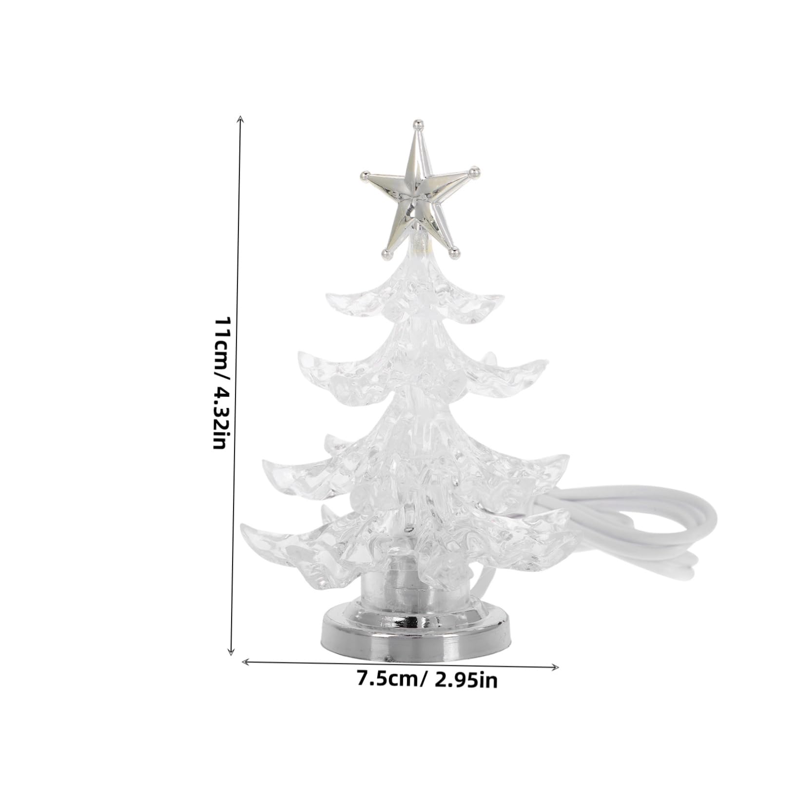 PRETYZOOM 2Pcs Christmas Shaped Lamp Chic Night Light for Home Decor Unique Bedside Light for Bedroom Room Parties Holiday Decor Silver