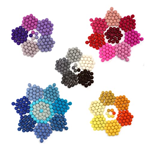 Pompons en feutre de 2 cm multicolores - Texture douce et régulière pour feutrage, 40 nuances