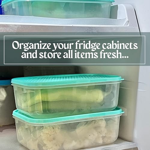 Image of Happy Cove Kitchen Container Set - Durable Containers for Kitchen Storage Set, BPA-Free, Stackable, Clear Organizers for Pantry, Fridge, and More | 1200ml | Set of 6 | Microwave Safe | Dishwasher Safe