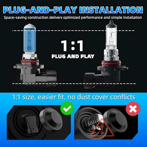 Image of 9145 6000K Fog Light Bulbs Compatible with GMC Yukon Hybrid 2008-2013 Halogen Headlight Bulbs, Plug and Play, Pack of 2