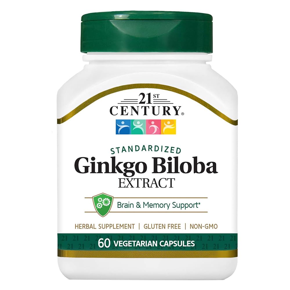 21st Century Ginkgo Biloba Extract Capsules, Memory & Focus, 60 Count 60 Count (Pack of 1)