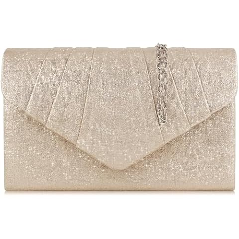 Milisente Clutch Purses For Women Formal Pleated Evening Bag Bridal Evening Clutch Bag(Champagne) Cover
