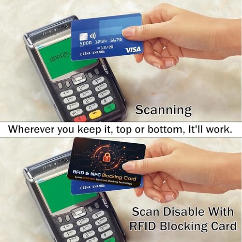 Image of SaiTech IT 10 Pack RFID Blocking Card for Credit Debit Card, OrangeBlack CL | Slim Anti-Theft Contactless NFC RFID Blocker Protector, Easily Fit into Wallet and Purse, for Men & Women
