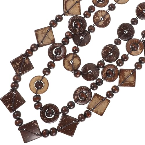 Happyyami 3- Layered Statement Necklace Womens Bohemia Choker Necklaces Multicolor Fashion Wood Bead Necklace4