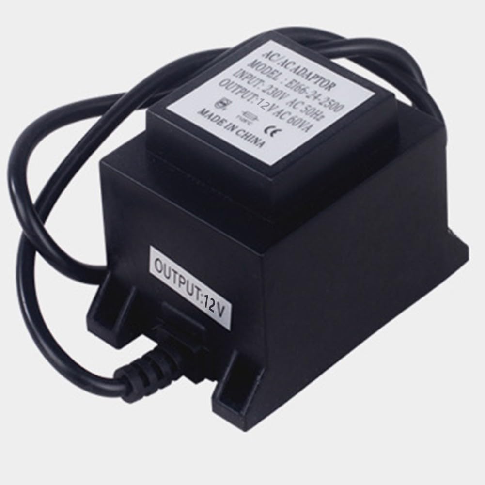EasyByMall LED Trafo 12V AC/AC Netzteil IP67 Wasserdicht für Gartenbeleuchtung Außen 5W-80W Eingang 220V Kurzschlussschutz