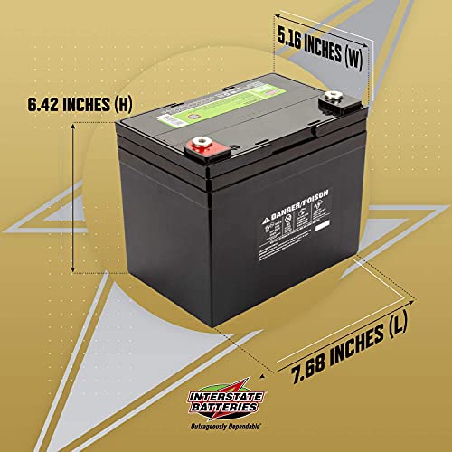 Image of Interstate Batteries 12V 35Ah Deep Cycle Battery & Battery Trickle Charger 12v 1.0 Amp (SLA) Sealed Lead Acid Battery (AGM) Insert Terminals (DCM0035)