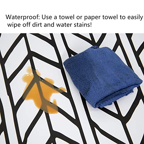 Peel And Stick Black And White Wallpaper Geometric Stick Wallpaper 17.71 In X 118 In Removable Herringbone Self-Adhesive Modern Stripe Wall Paper Decorative Vinyl Film For Bedroom Walls 3D Wall Panels #TOP4