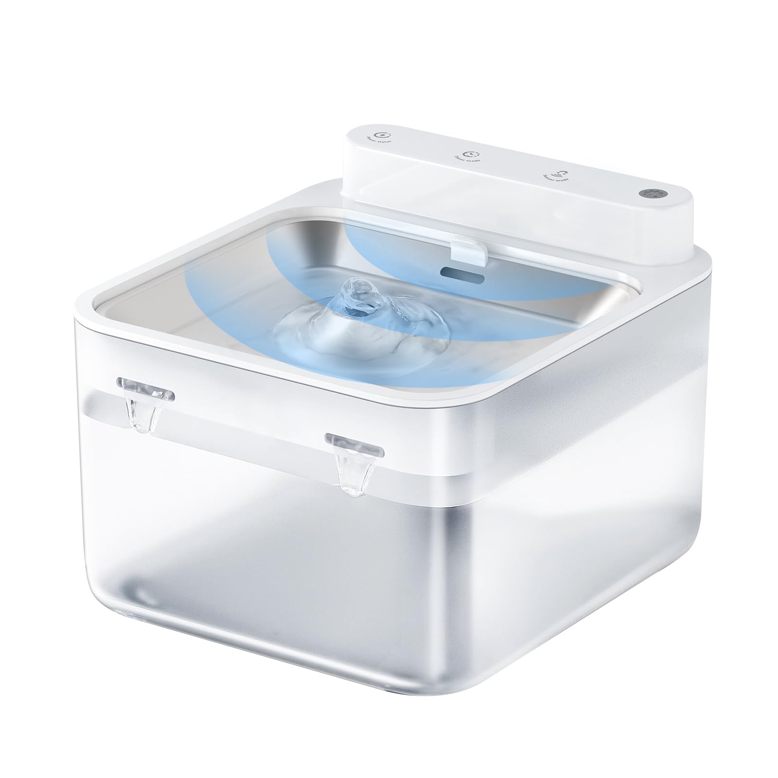 Wireless Rechargeable Cat Water Fountain Battery Operated, 105oz/3L Stainless Steel Motion Sensor Pet Fountain, Ultra Quiet Pump, BPA-Free for Indoor Cats/Small Dogs