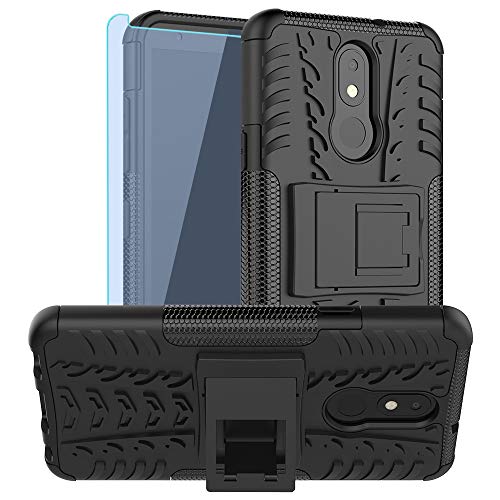 SKTGSLAMY for LG Tribute Royal Case,with HD Screen Protector, [Shockproof] Tough Rugged Dual Layer Protective Case Hybrid Kickstand Cover for LG Aristo 4+ (Black)