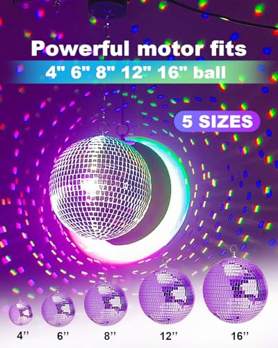Image of Mirror Ball Motor, Palujorty 1 RPM Heavy Duty Low Mirror Ball Motor for 4''- 16'' Disco Balls (No Lights)