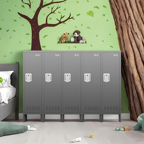 Image of BUTISOW Metal Cabinet Home Office Storage,Lockers,Lockable Employees Metal Locker with Door,54 inch Height Steel Locker,Lockable Steel Locker for Gym,School,Home,Office,Garage,Assembly Required