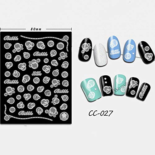 Preisvergleich Produktbild Sticker / Nailart - hauchdünn - selbstklebend - wunderschöne Motive - Bubbles / Luftblasen - 705-CC-027