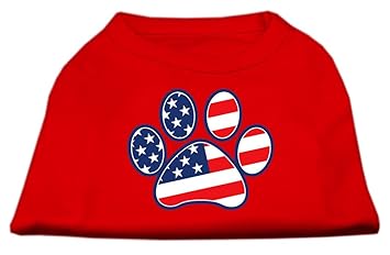 Mirage Pet Products Patriotic Paw Screen Print Shirts Red XXL (18)