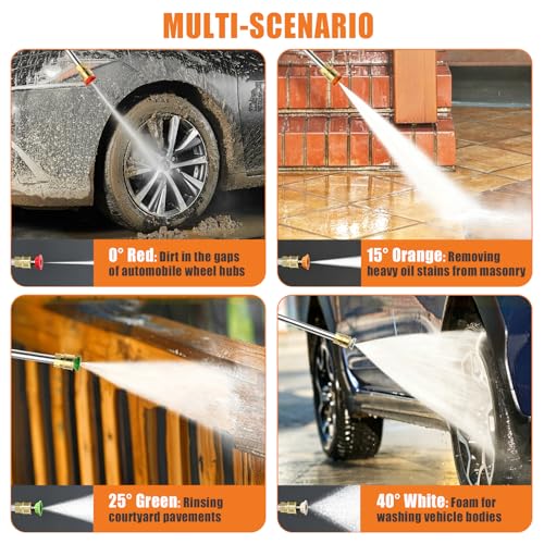 Image of Electric Pressure Washer 4500PSI 2.8 GPM High Pressure Washer with Anti-Tipping Technology, 4 Quick Connect Nozzles, Stainless Steel Spray Wand, Electric Power Washer for Cars /Fences /Driveways /Home