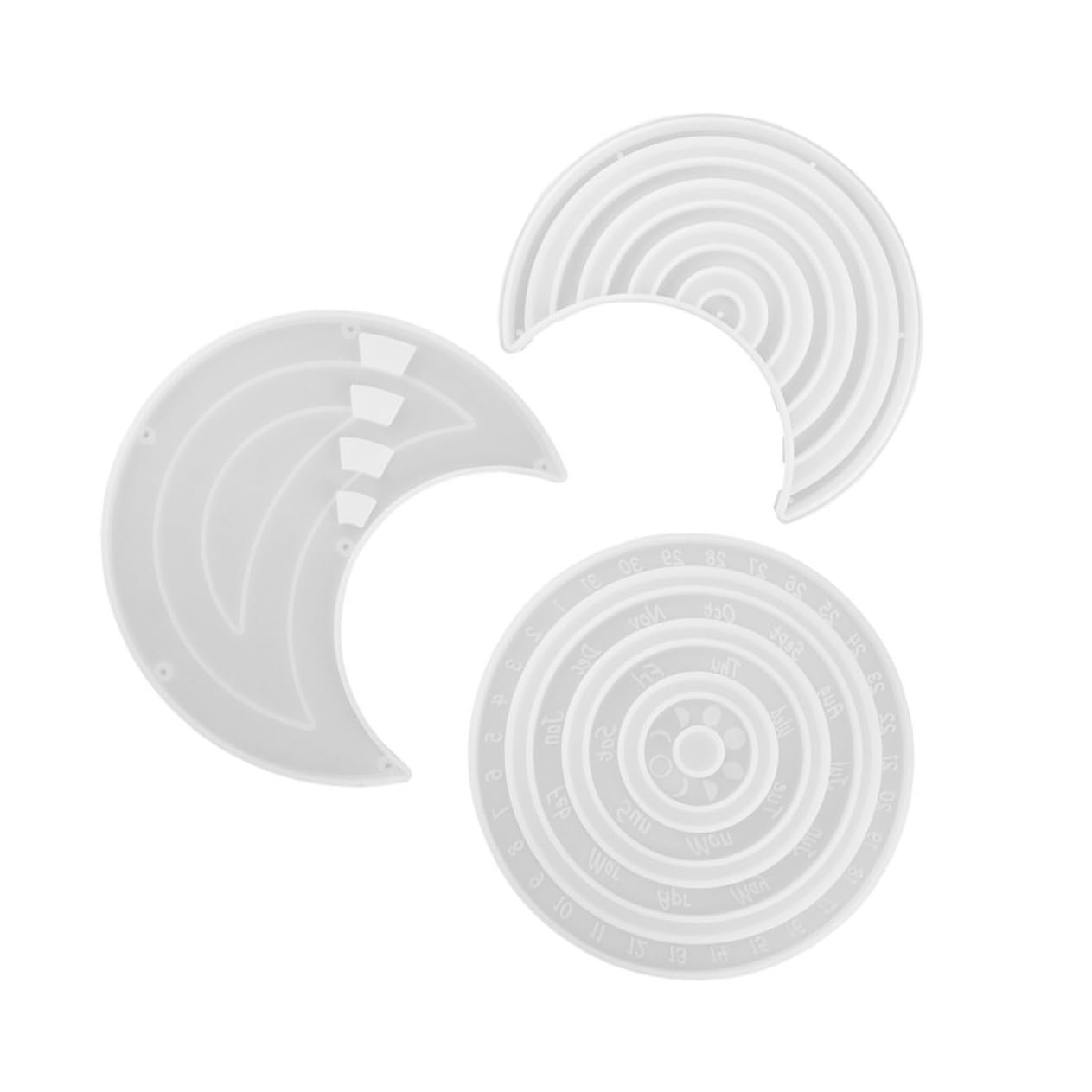1 moule époxy de bureau rotatif en époxy pour décoration de calendrier - Moule rond à suspendre - Moule en silicone pour bricolage - Moule de moulage en gel de silice blanc