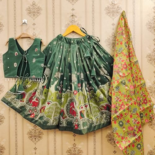 Image of Girls Simar Soft Silk New Traditional Printed Readymade Lehenga Choli -Ethnic Wear Wedding Outfits (Suitable For Girls 2 To 8 Year)