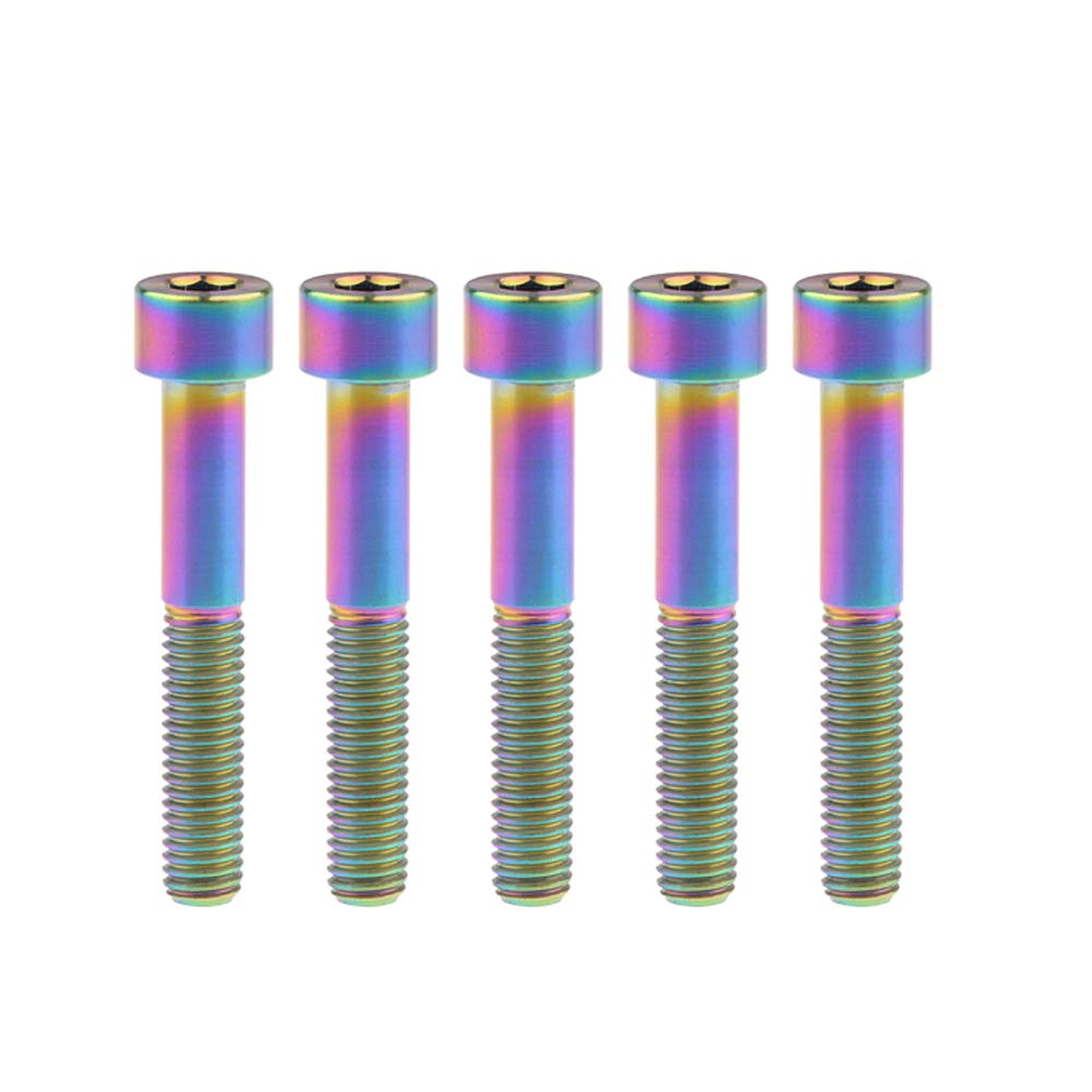 DWAMMEBRS Bolt DIN912 M8x15 20 25 30 35 40 45 50 60 70mm Cap Head Hex Socket Screw Pitch 1.25mm Pack of 5(Rainbow,M8x50mm)