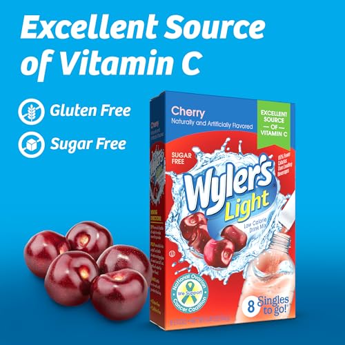 Image of Wyler's Light Singles To Go Water Drink Mix, Cherry, 96 Packets
