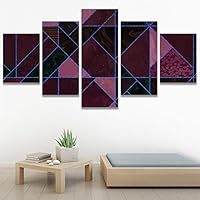 SIGNWIN 5 Panel Canvas Wall Art Modern Art Contemporary Dramatic Geometric Mixed Media Multicolor Patterns for Home Decorations Ready to Hang - 60