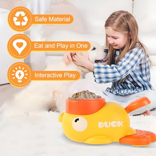 Entenform Intelligenzspielzeug - Slow Feeder Hund Katze, Hundespielzeug Intelligenz, Interaktives IQ-Training Spielzeug für Hunde, Reduziert Blähungen und Anti-Schlucken für Kleine und Mittelgroße