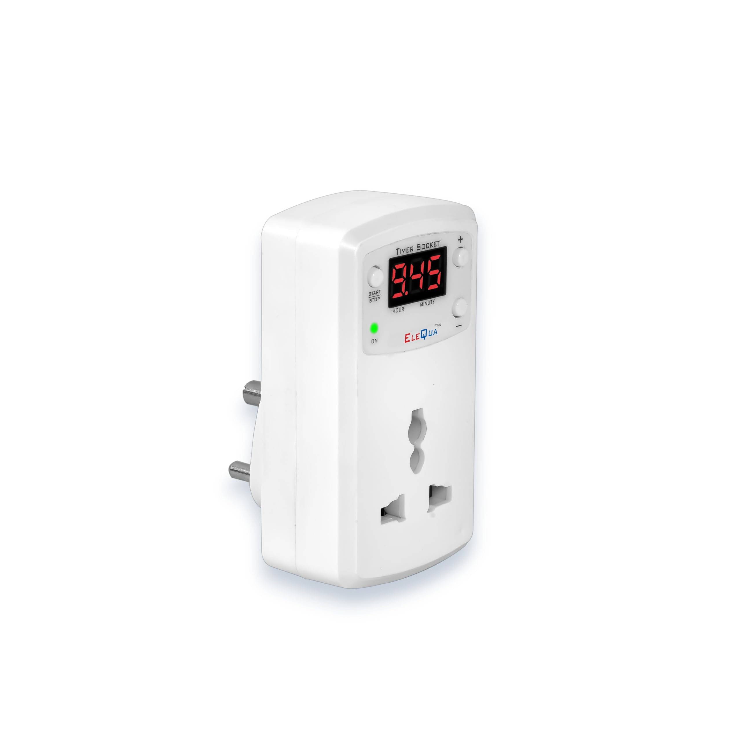 ELEQUA Automatic Cut Off Timer Socket Plug, for Protect Your Any Rechargeable(Example:- Mobile, E-Bike) Devices from Over Charge (Capacity:-6AMP) Made in India (6 Amp)