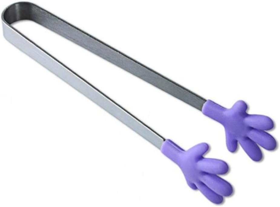 Stainless Steel Kitchen Tongs Non-slip Silicone Pointed Food Tools Barbecue Tool Accessories(A)