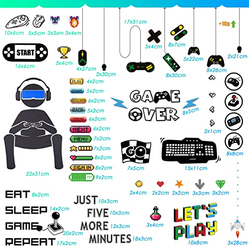 56 piezas de vinilos decorativos gamer removibles miniatura 2