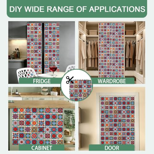 Pegatinas para nevera extraíbles y autoadhesivas, vinilos florales lavables de 200cm 6