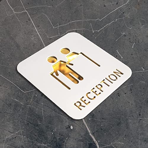 Image of CVANU 1pc Reception Acrylic Sign Board for Office /Business /Hospital Sign SelfAdhesive Board c29