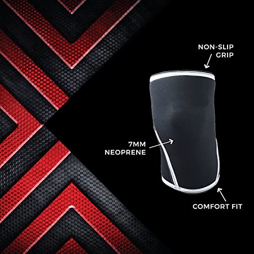 Image of Leosportz Knee Support for men Gym (1Pair) - 7mm Power Knee Support Gym Workout | Knee Sleeves for Running Jogging Gym Squats (L, Black)
