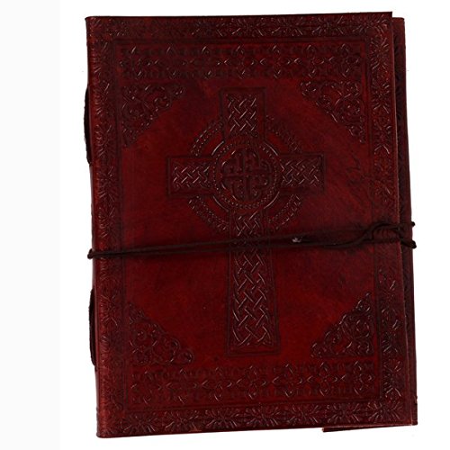 Purpledip Agenda en cuir/journal/carnet de notes avec papier naturellement traité pour cadeau d'entreprise ou mémoire personnel  : « croix celtique » (lj06) Cover