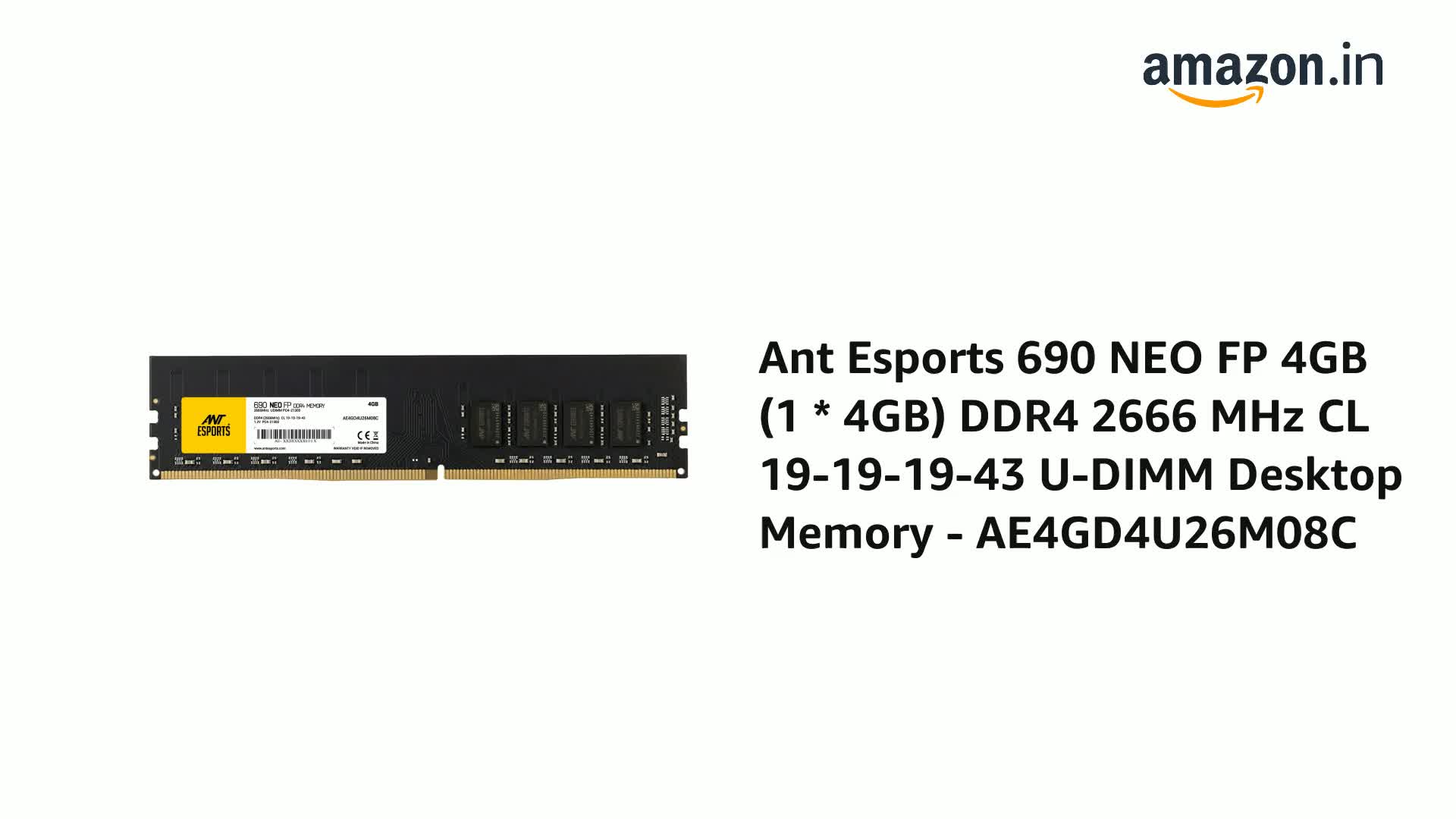 Amazon.in: Buy Ant Esports 690 NEO FP 4GB (1 * 4GB) DDR4 2666 MHz