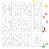 🎅Bietet reichhaltige Kreativität und Inspiration: Die Vorlagen bieten vielfältige Themen und Kombinationen, wie Rentierschlitten, Weihnachtsstrümpfe, Lebkuchenhäuser und Schneemannszenen, die die kreative Inspiration der Kinder anregen und ihren fantasievollen Horizont erweitern.