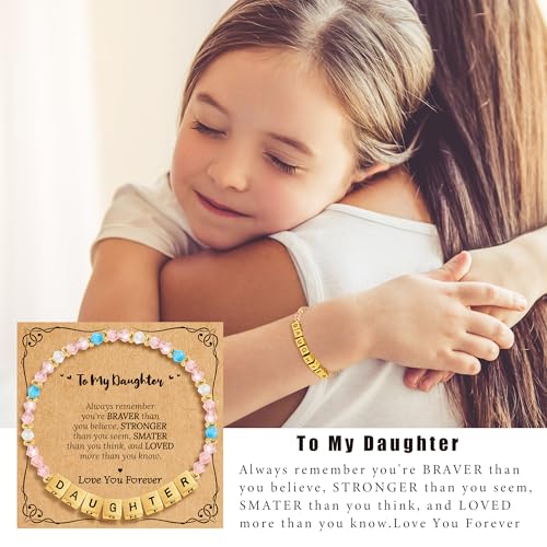 Image of BAYLAY Inspirational Family Lettter Bead Bracelet For Women,Jewelry Gifts For Granddaughter /Daughter /Mom /Sister /Wife /Niece /Aunt /Friend /Nana /Gigi,Mothers Day,Birthday