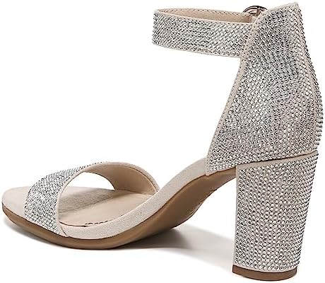 LifeStride Womens Averly Glitz Dress Heeled Sandal, Natural, 10 Wide US | Image 4