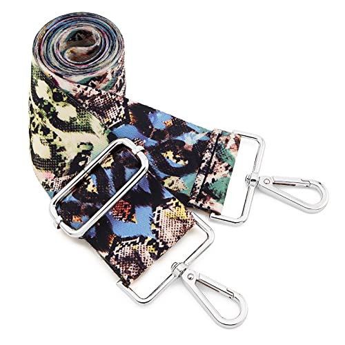 Image of Silvery Buckles Wide Shoulder Strap Adjustable Replacement Belt Crossbody Canvas Bag Handbag