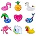 9-Pack Inflatable Drink Holder Drinks Floats for Pool Party Summer Water Floatation Toy - Unicorn, Flamingo, Mermaid, Rainbow, Pineapple, Crab, Coconut Tree, Heart, Duck
