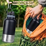 Trinkflasche Hunde für Unterwegs, 1000ml Edelstahl Hundetrinkflasche mit Tragbarer Schüssel, Wasserflasche für Hunde auf Reisen und Outdoor-Aktivitäten.
