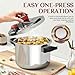 BreeRainz 3-In-1 Stainless Steel Pressure Cooker 8.45QT, 3-Stage PSI Settings, One-Hand Locking,Explosion-Proof Pot w/Extra Glass Lid, Timer, Steaming Rack(Induction Compatible Olla de Presion)