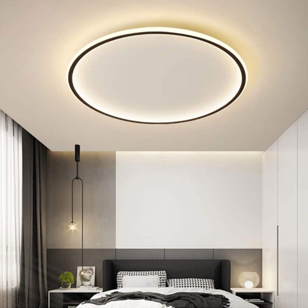 AHQX Round Ceiling Lights LED Modern Minimalist Fashion Chandeliers Black Frame Acrylic Hanging Lamp for Living Room Lamp Bedroom Lamp Room Study Hall Office Villa Ceiling Lighting