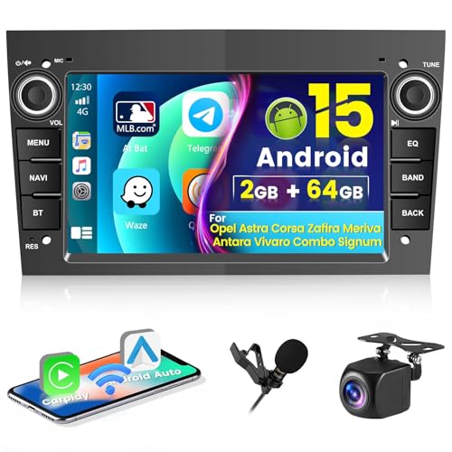 [2+64GB Android 13] Carplay Android Auto sans Fil, pour Opel Corsa d Astra h Zafira b Meriva Vivaro,...